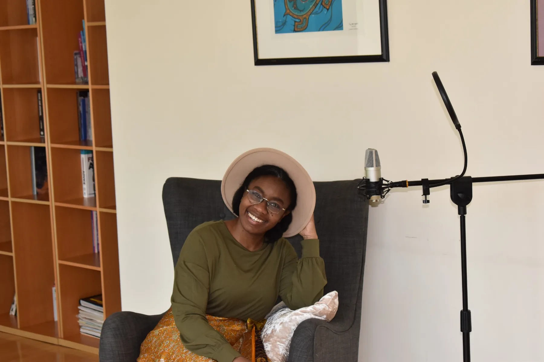 EsterWill smiling during a recording session